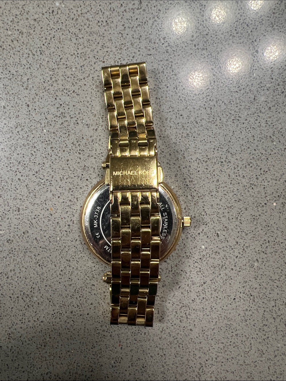 Michael Kors Gold-tone Bracelet Watch with Black Dial and Crystal Bezel - Picture 3 of 3